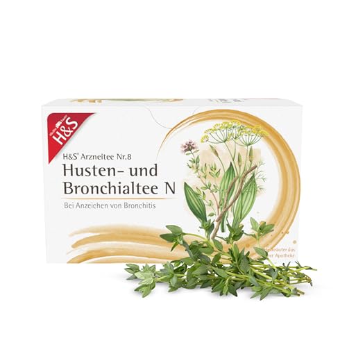 H&S Husten- und Bronchialtee N: Arzneitee Nr. 8 Bronchial- und Hustentee mit Spitzwegerich, Süßholzwurzeln, Fenchel und Thymian, 20 x 2 g