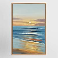 SIGNWIN Framed Canvas Wall Art Sunrise on Ocean Canvas Prints Home Artwork Decoration for Living Room,Bedroom - 16