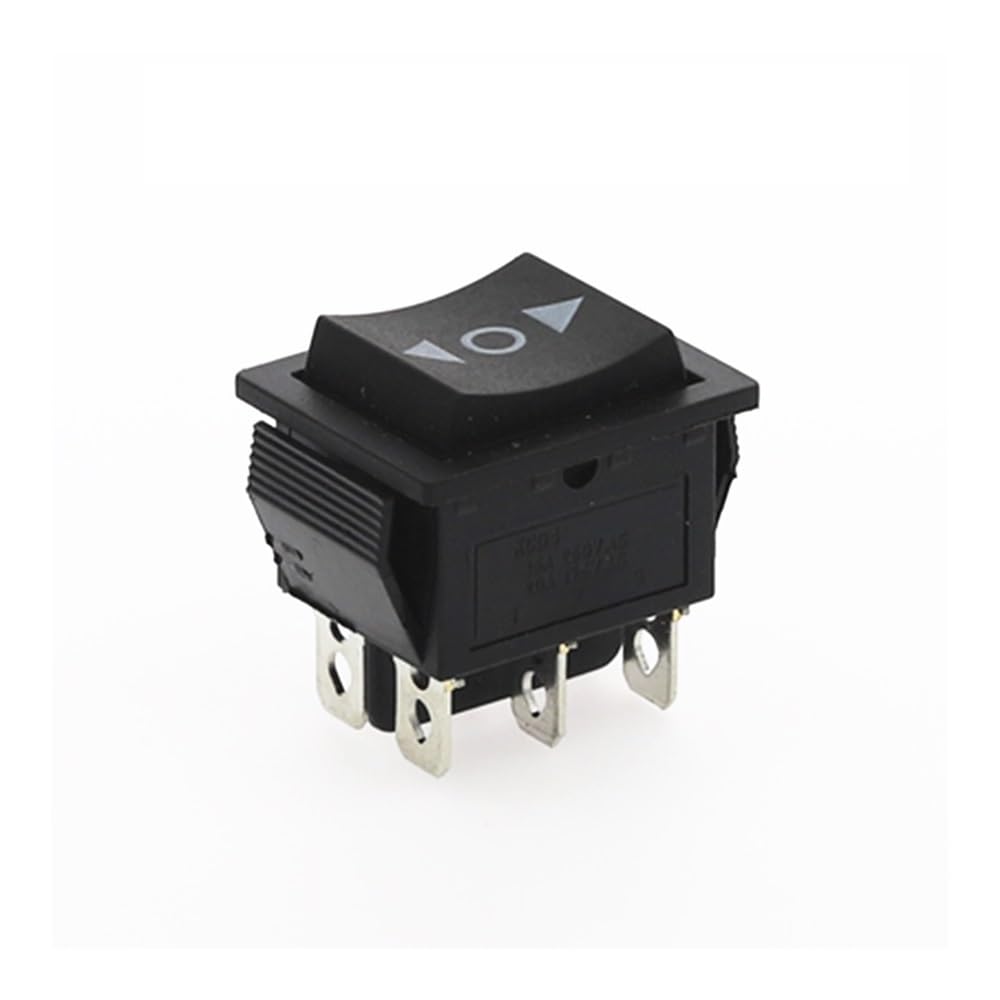 POWTAXBJGD 100PCS KCD4 Black Rocker Switch Power Switch ON-Off-ON 3 Position 6 Pins The Arrow is Reset 16A 250VAC/ 20A 125VAC(2)