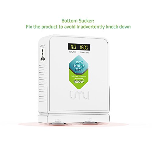 Umi 1600W Step Up Voltage 110V To 220V Converter, Heavy Duty Power Converter 110V To 220V, Power Transformer With Auto Mode, Step Up 110V To 220V - Europe To Us Voltage Converter #TOP5