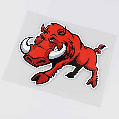 Stickers 15.6x13.8cm Ferocious Wild Boar Cartoon Pegatina de coche Vinilo decoración de cuerpo completo