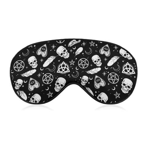 Sleeping Blindfold Goth Raven Crow Skull Moon Star Gothic Witch Magic Spirit Board, Blocking Light Sleeping Eye Mask for Men & Women, Comfortable & Soft Eye Cover Eyeshade for Night Sleep