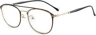 Color Changing Reading Glasses, Fashionable Metal Frame, Anti-Blue Light, Multifocal High-Definition Resin Lens, Elderly Glasses,Coffee Gold,+1.50 (Coffee Gold 1.5)