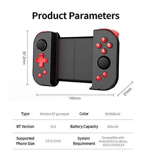 Gamepad sem fio BT controle portátil extensível para jogos com função Turbo Dual Rocker compatível c