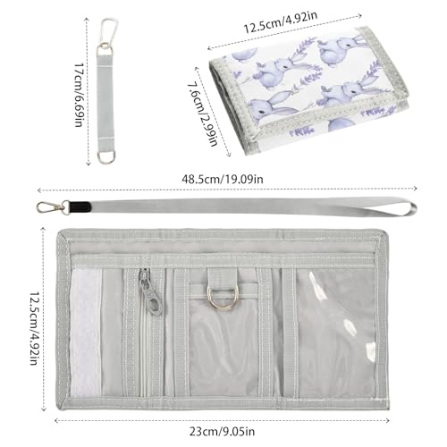 ALAZA Kids Wallets for Boys Girls Toddler Trifold Wallet Children Small Rabbit Lavender with Zipper Coin Pocket3