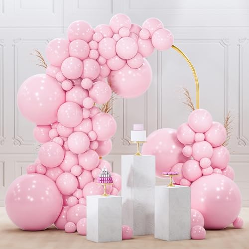 Image of PartyWoo Light Pink Balloons 120pcs Pastel Pale Baby Pink Different Sizes