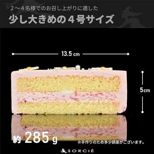 ソルシエ クリスマスケーキ センイルケーキ ピンク 4号 直径13.5cm の商品画像 1