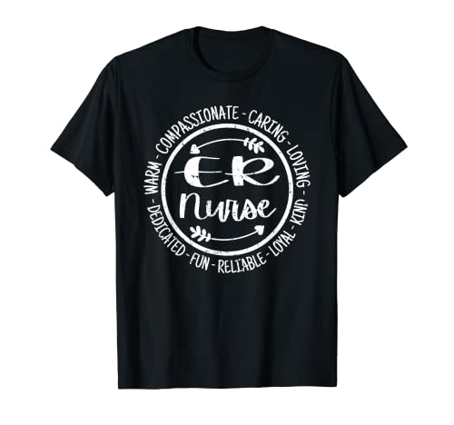 ER Enfermera Emergencia Enfermería Escuadrón Apreciación Vintage Camiseta