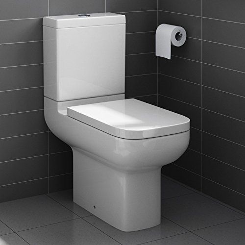 Short Projection Close Coupled Bathroom Toilet Dual Flush Compact Cloakroom WC