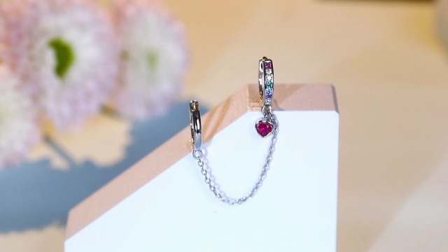 Boucles D'Oreilles Créoles 2 Trous - Argent 925 Avec Zircons - Style Punk Et Élégant