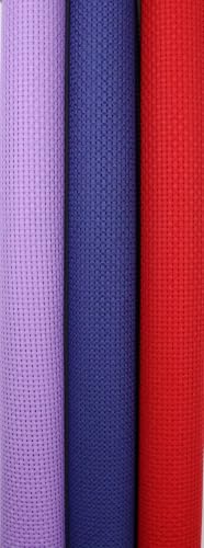 Image of KCS 3 pc of 15 inch x 18 inch(38cmx45cm) 11 Count Cross Stitch Cotton Aida Cloth Needlework Rolled Fabric Box,11CT,Lavender+Royal Blue+Red