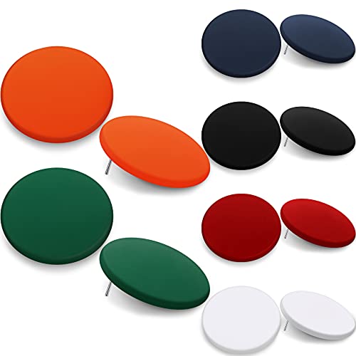 Junkin 6 Pairs Big Stud Earrings Gifts for Women Acrylic Button Earrings Circle Disc jewelry(Black,Red,Green,White,Orange,Dark Blue)