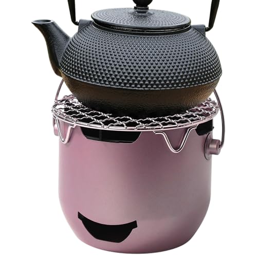 Tischgrill Mit Holzkohle, Camping Grill Mit Bratrost & Tragegriff, Stahl Grillzubehör Für Outdoor Garten Terrasse Camping Unterwegs