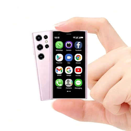 Unlocked Mini Phone, 3.0 Inch Small Android 8.1 Cell Phone with Dual SIM, 3G & Wi-Fi, Ultra-Compact Lightweight Portable Backup Phone for Seniors & Kids (Pink)