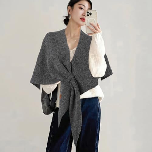 2026 Pashmina Shawl Wraps Women Knitted Shawls And Wraps For Women Cardigan Cape Poncho Shawl Shawl Scarf (gray)4