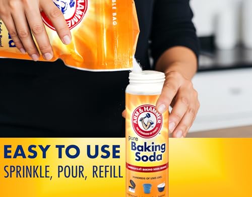 Arm & Hammer Pure Baking Soda 60 Ounce Combo Pack, Multi-Purpose Baking Soda for Baking Cleaning Deodorizing, Includes 3 lb Resealable Bag plus 12 oz Easy Pour Shaker - image 2