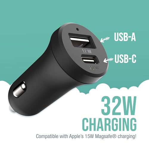Image of Smartish 2 Port USB Car Charger - Volt 45 Maximum Speed 4.8 Amp Quick Charger Compatible with iPhone Android and All USB Devices (Silk) - Black