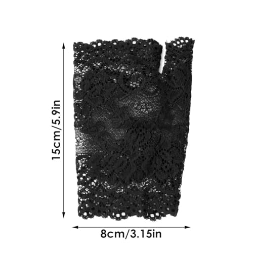 2pairs Short black Lace Fingerless Gloves for Party, Cosplay, Costume, Opera Evening Prom3
