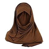 ITISME Mode Musulmane, Vetement Hijab Mode Hijab ÉCharpe À Double Boucle Sur Foulard En CrêPe ÉCharpe Pratique Femme VoiléE