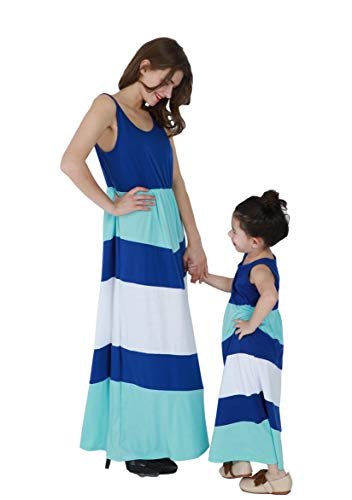 TYQQU Mother and Daughter Me Dresses Boho Flare O-Neck Dress Parent-Child Sundress Family Matching Outfits2