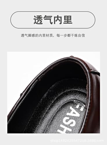 Men's Fashion Dress Business Formal Straps Oxford Shoes Modern Casual Derby Brown3