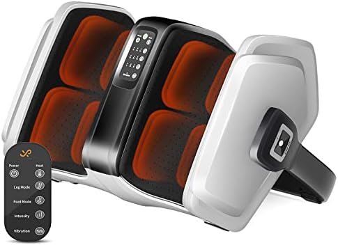 JXP Shiatsu Foot and Calf Massager Machine with Heat & Vibration, Calf-Ankle-Foot Massager with Deep Kneading/Scraping/Rolling Blood Circulation and Foot Wellness, Gifts for Women and Men