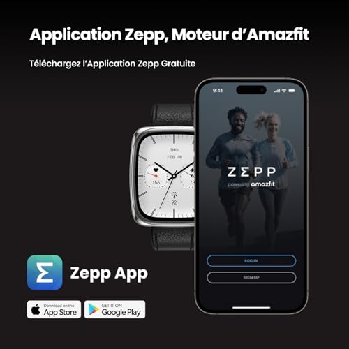 Amazfit Active 2 Premium Square Montre Connectée Homme Femme, 43mm, NFC, GPS, Cartes, Écran AMOLED 1,75", Autonomie 10 Jours, 160+ Sports, Étanche, Suivi Cardio & Sommeil, pour Android & iPhone