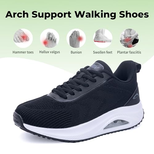 Image of IIV Women's Walking Shoes | Arch Support Orthotic Tennis Shoes | Plantar Fasciitis Sneakers for Pain Relief