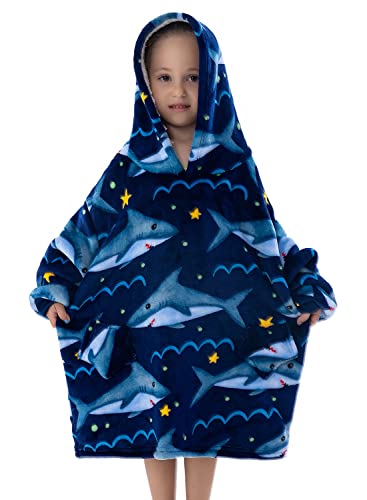 Wearable Blanket Hoodie for Toddlers, Infant 2-6YR Sherpa Blanket Sweatshirt with Pocket, Super Warm Wearable Hoodie Fits 2-6 Years Little Kids Girls Boys