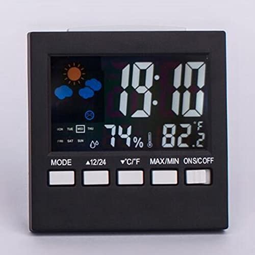 Réveil numérique LCD météo et commande vocale pour table de chevet