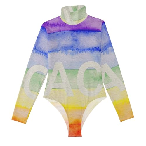Leotardo para mujer sexy GuoChe de torso largo con cuello alto que estiliza tu figura