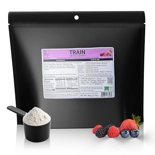Pep Sport Nutrition Train Berry Powder | High Carb & Easy to Digest Electrolyte Drink Mix | Endurance Fuel, Carb Balance | Organic Food, Long Lasting Energy for Hiking, Walking & Running - 24 Servings