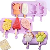 Incluyendo 2 patas de gato,3 frutas y 4 animales pequeños,cada molde de silicona está cubierto