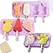 Produktbild Tangger 3PCS Eisformen Silikon BPA Frei Con 150 Holzeisstiele,Eislutscher Formt Silikonform für Kinder Baby Mit Deckel,Lila