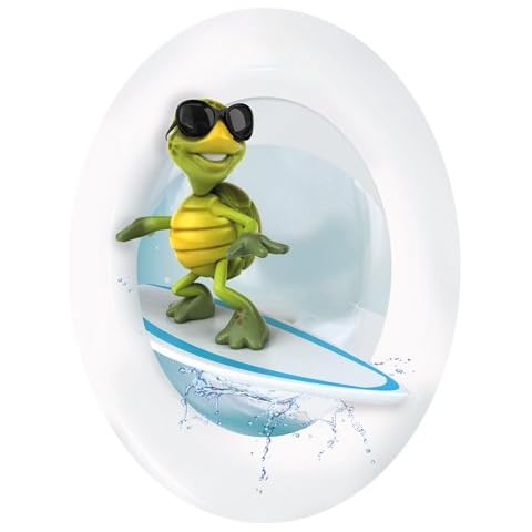 Wandkings Schildkröte Surfer, WC Deckel Aufkleber Sticker Cover