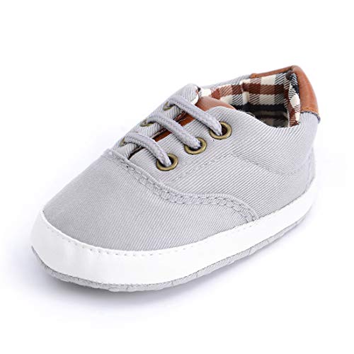 Morbido Infant Baby Boys Girls Canvas Toddler Sneaker Anti-Slip First Walkers Crib Candy Shoes for 0-18 Months
