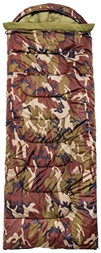 Camouflage Sleeping Bag Indoor & Outdoor Use - Compact for Camping, Hiking, Backpacking, Traveling - Great for Kids, Boys, Teens & Adults - 4 Season Waterproof Camo Warm Military bag(Left Zipper)
