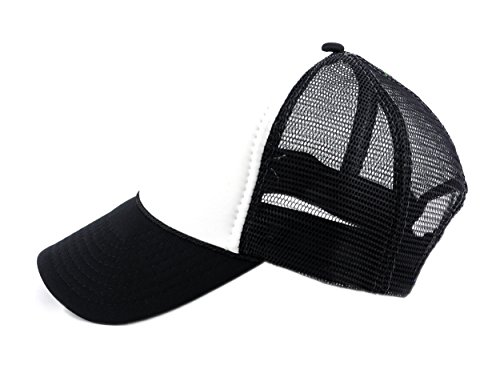 Image of NYFASHION101 Plain Mesh Trucker Hat - Breathable 6-Panel Daily Snapback Cap, Customizable Ideal for DIY Embroidery & Patches