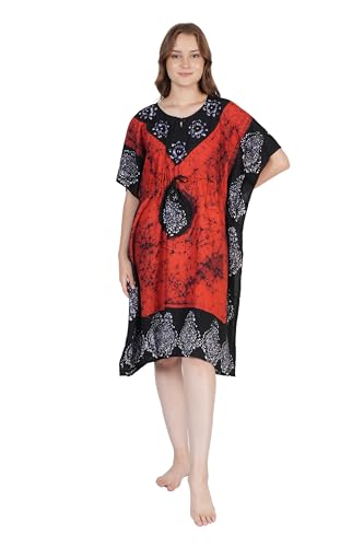 Image of Onekbhalo Women's Cotton Floral Kaftan Nighty Maxi Gown (OK Free Size)
