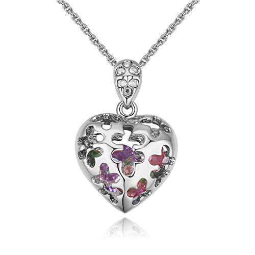 Luziang Collares Mujer Colgante,Europeos y Americanos Retro Hueco Tridimensional melocotón corazón Temperamento Creativo de Collar de Cristal con Taladro Pendan T Regalo de cumpleaños