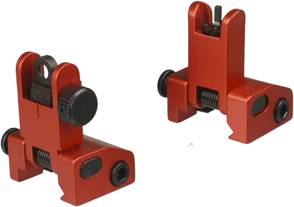 Gotical | Flip Open Front and Rear Polyphenylene (PPS) Sight Set for Picatinny Rail,Polyphenylene (PPS) Material Import from Japan (Red)
