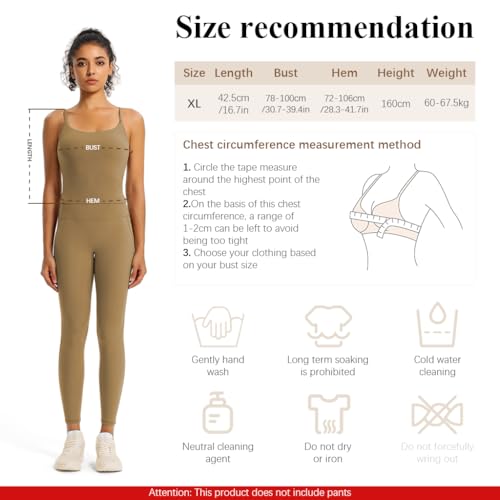 Image of SANNIDHI Camisole Tops for Women Built in Bra Adjustable Strap Soft Cotton Undershirt Tanks Seamless Layering Tops, XL