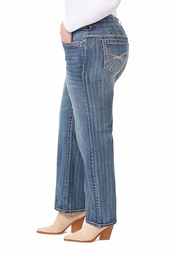 Image of WallFlower Luscious Curvy Bootcut Jeans for Women, Mid-Rise Insta Stretch Denim, Size-Inclusive Juniors Jeans