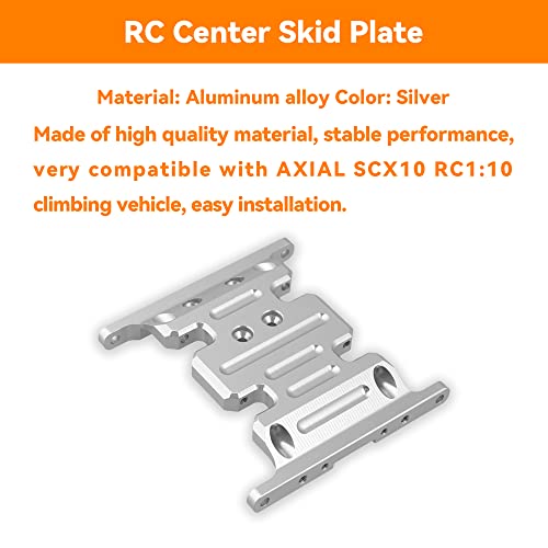 Mxfans RC1:10 Upgrade Legierung Center Skid Transmission Plate Silber Ersatz für AXIAL SCX10 4WD