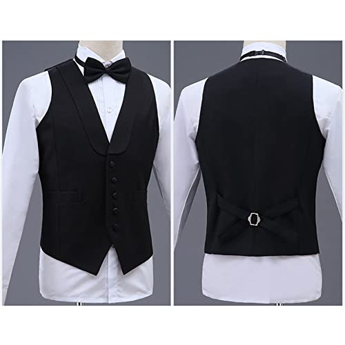Maiyifu-GJ Men's Formal Business Dress Waistcoat Sleeveless Slim Wedding Vests Casual Vest with 2 Pockets for Suit or Tuxedo4