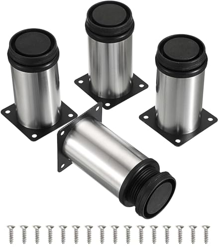 MIDOGAT 4 gambe di ricambio per mobili in acciaio inox, regolabili, per tavolino, divano, sedia (15,2 cm)