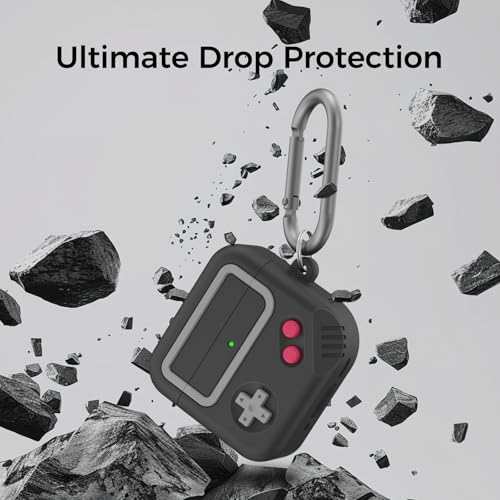 Image of TRONWIN Silicone Game Design 2024 Case for Apple AirPods 4 Gen with Active Noise Cancellation, Cute Case Cover for Women /Men (Black)