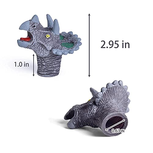 Fun Little Toys 10 Pcs Dinosaur Finger Puppets For Kids Rubber, Soft Realistic Pinata Stuffers Set, Bath Dinosaur Head Finger Toys, Animal Hand Puppet Bulk Birthday Party Supplies Favors Decorations #TOP3