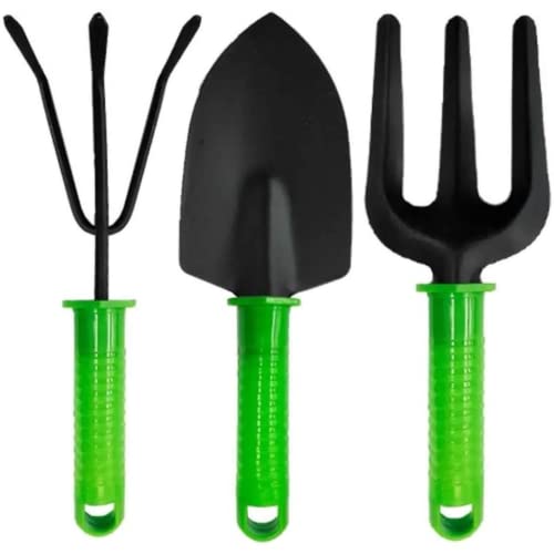 Herramientas DE JARDINERÍA PEQUEÑAS Kit Palas para Huerto, Utensilios para Semillas Flores, Set Podar Malas Hierbas, Supervivencia Plantas Rastrillo Jardín Césped Pack 3 UD