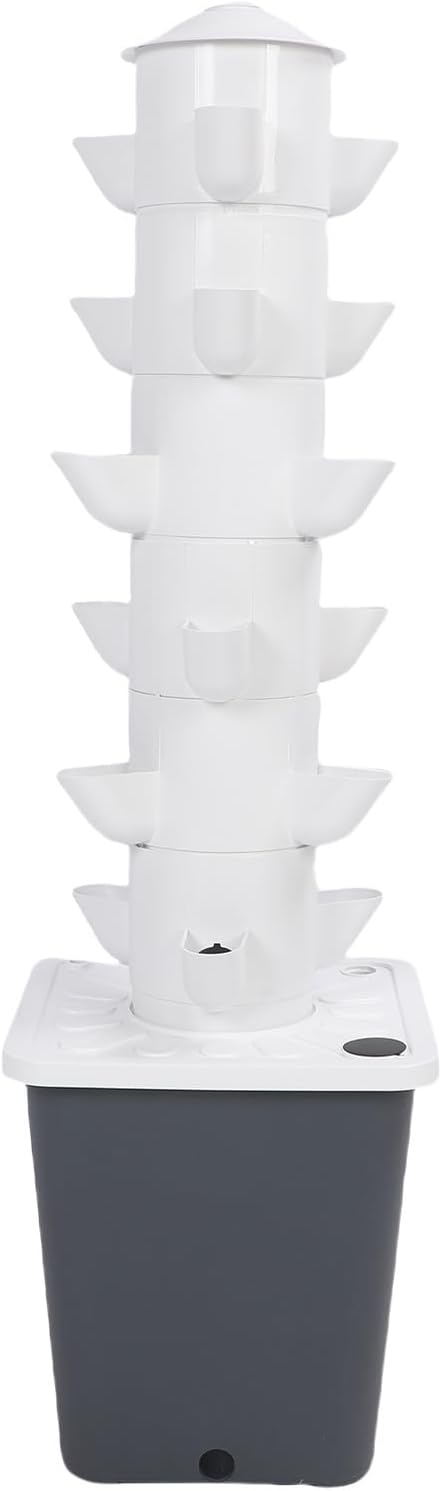 Luqeeg Vertical Hydroponics Garden Tower, 18 Pots Hydroponics Tower System, Indoor and Outdoor Smart Garden Kit for Germination and Plant Growth (US Plug)